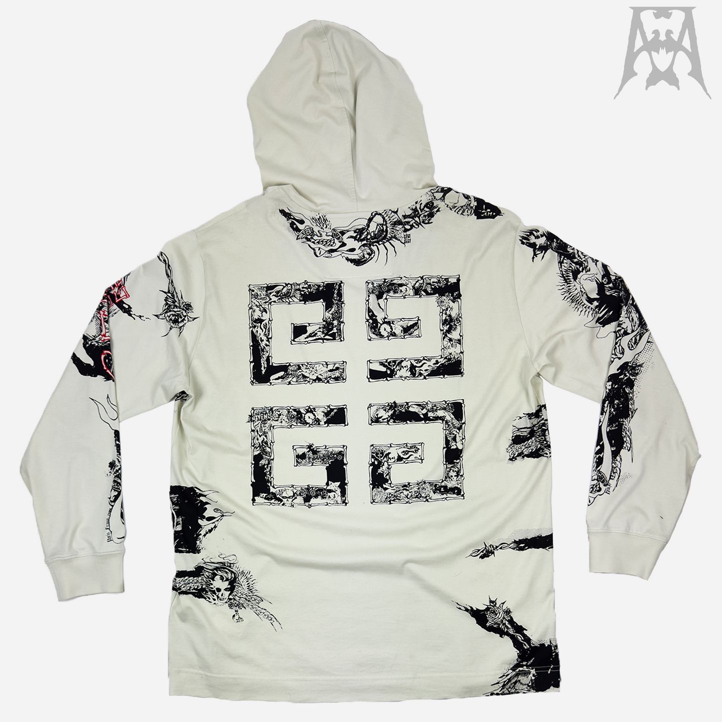 Givenchy Gothic Oversized Jersey Hoodie