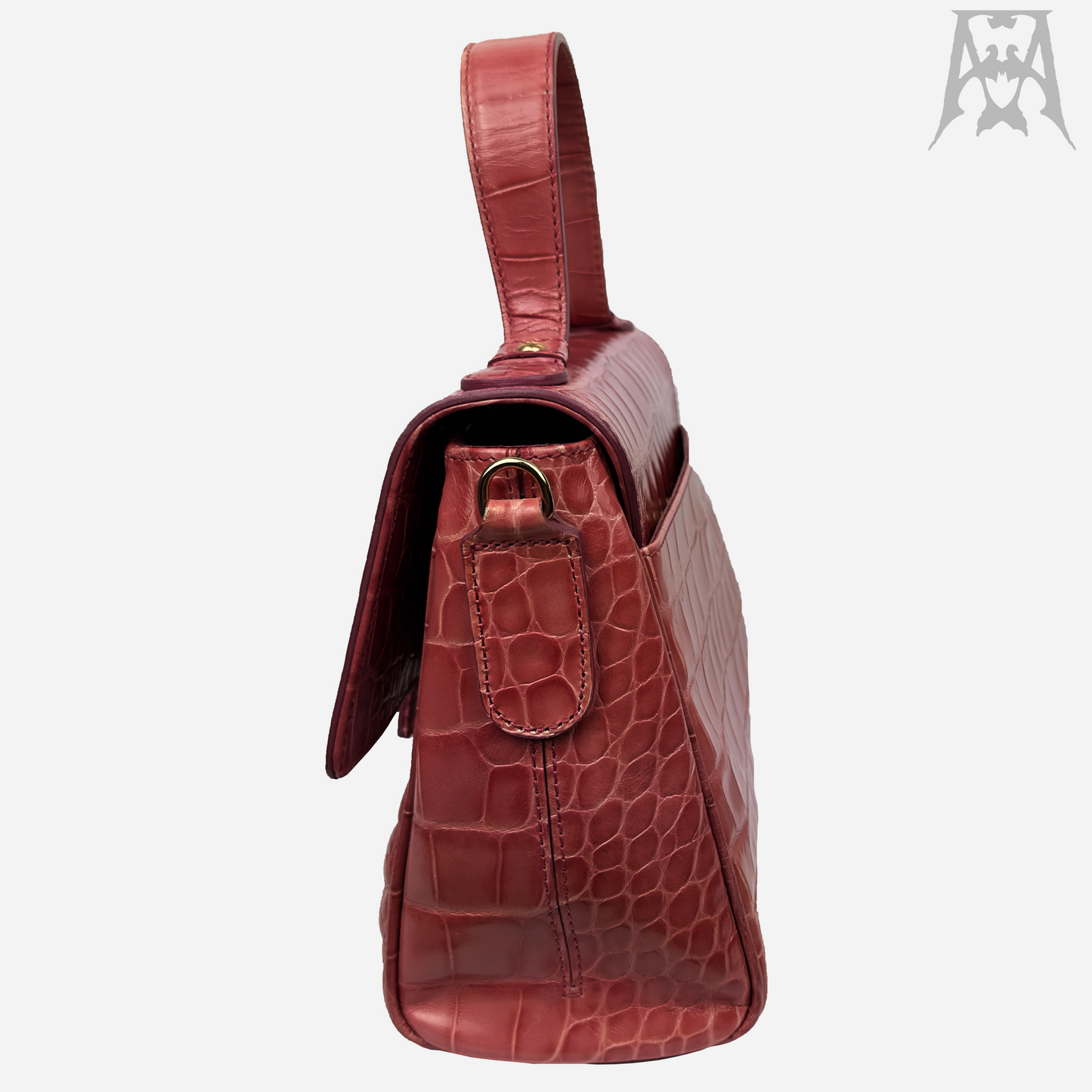 Emporio Armani Faux Crocodile Leather Shoulder Bag