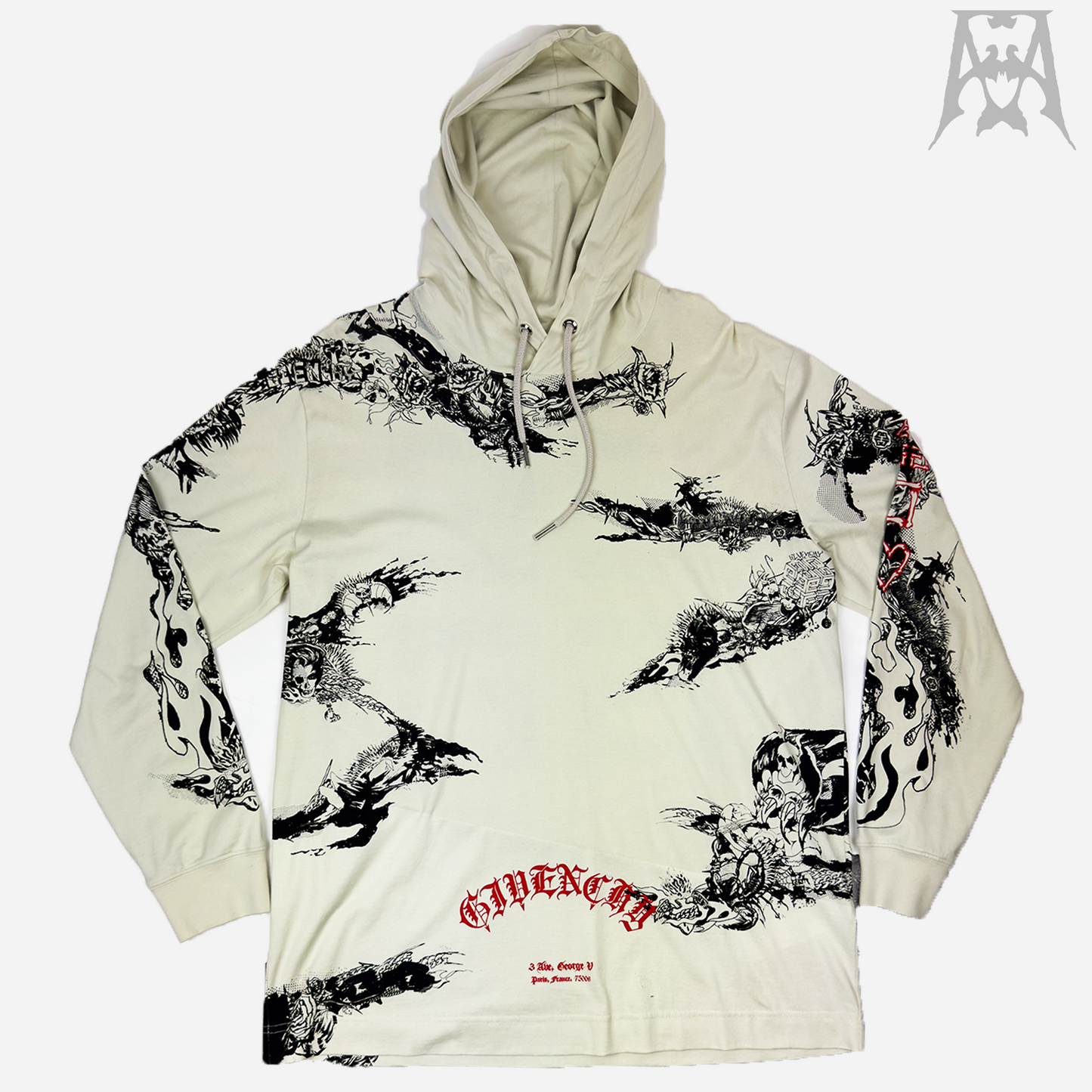 Givenchy Gothic Oversized Jersey Hoodie