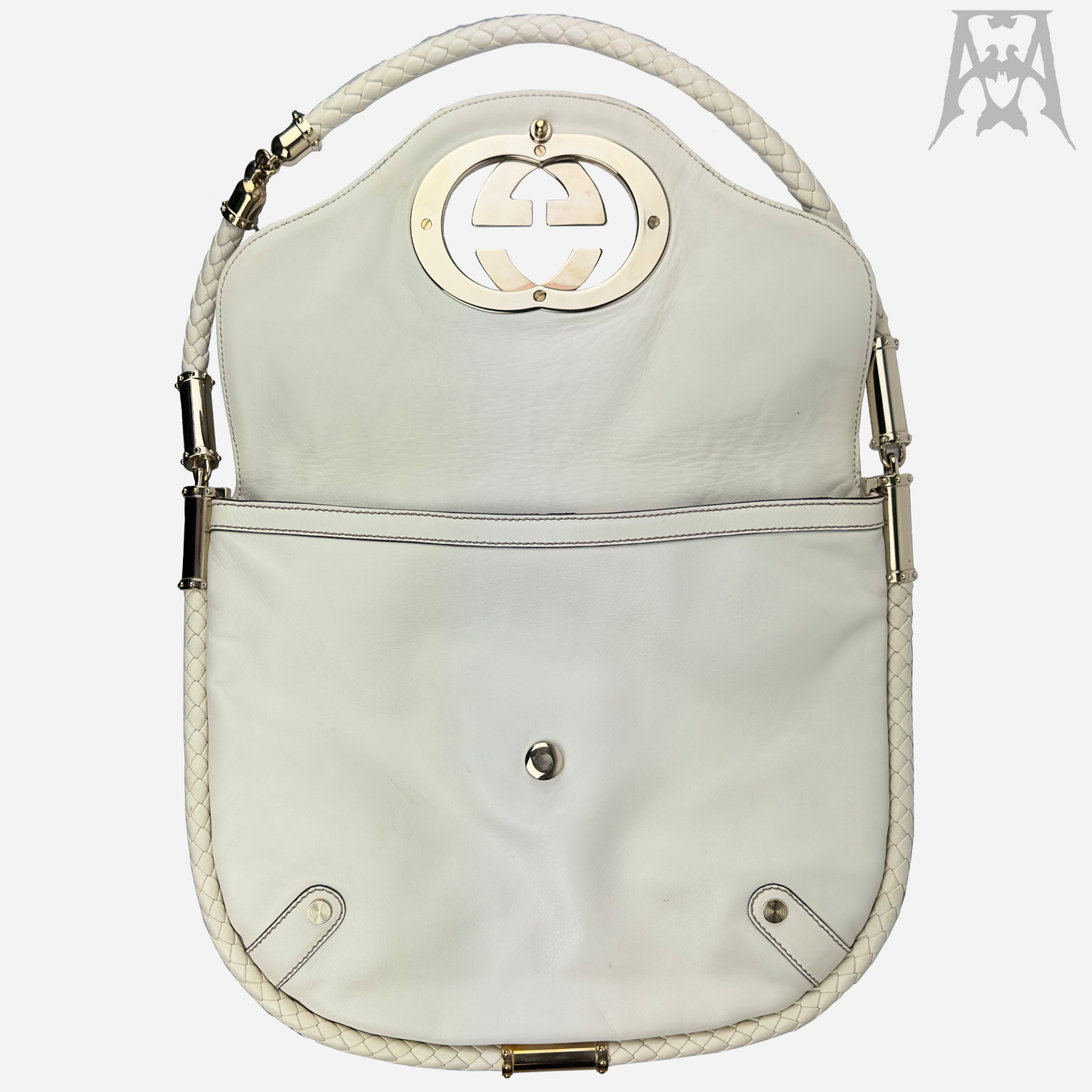 Gucci Cream Leather Britt Tassel Hobo