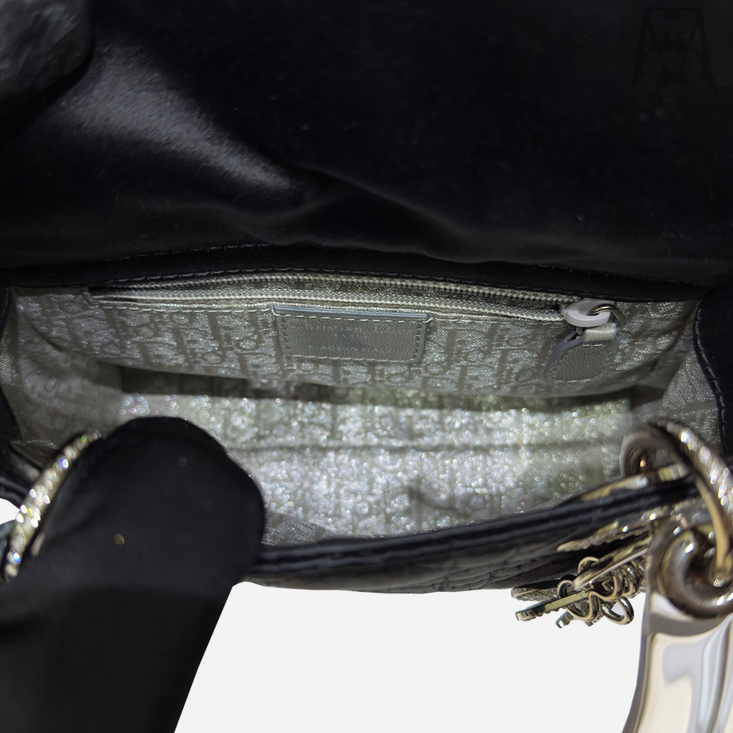 2007 Lady Dior Cannage Rhinestone-Embellished Handbag
