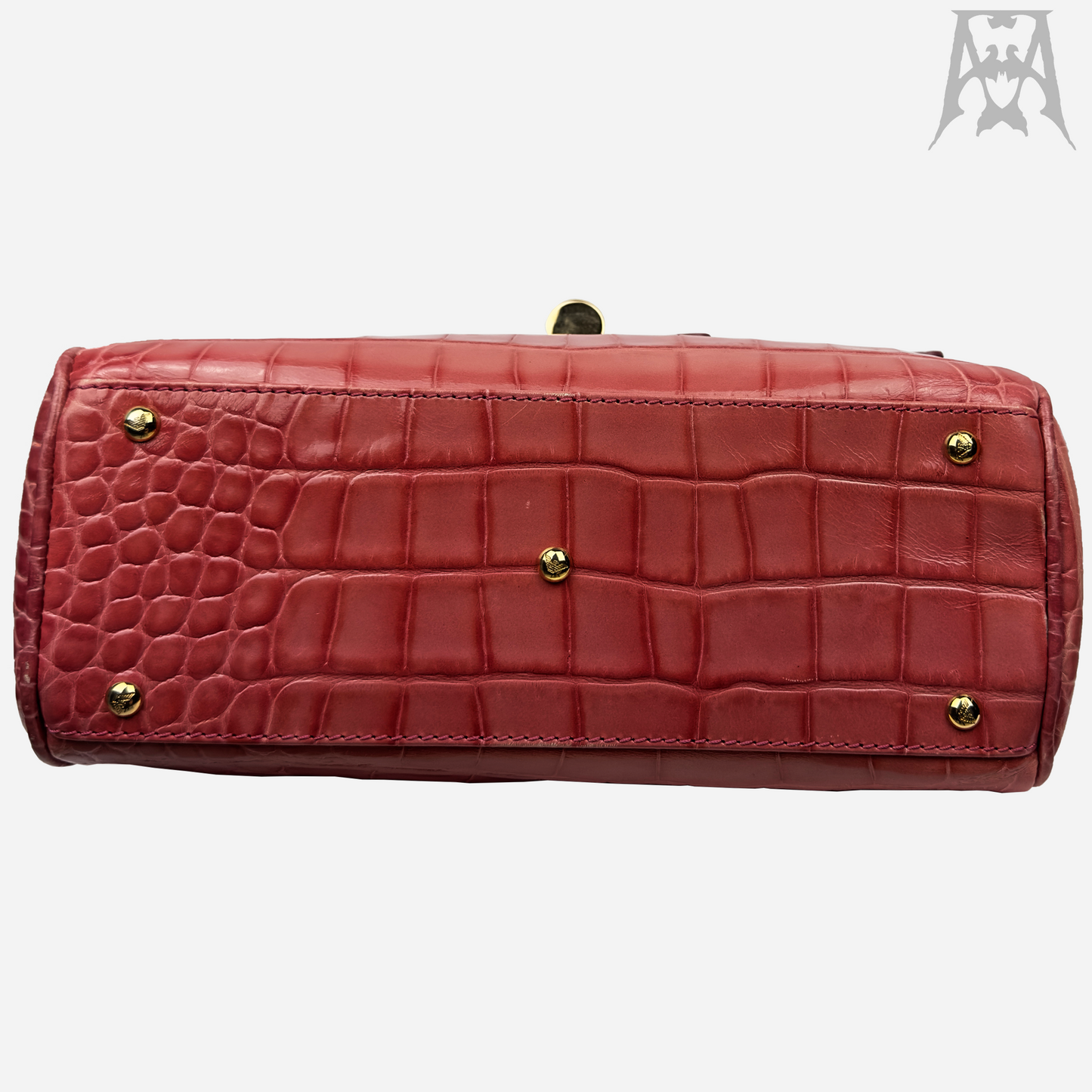 Emporio Armani Faux Crocodile Leather Shoulder Bag