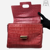 Emporio Armani Faux Crocodile Leather Shoulder Bag