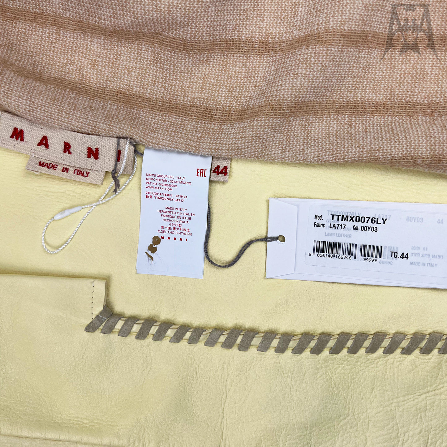 Marni Runway Knit/Leather Cardigan