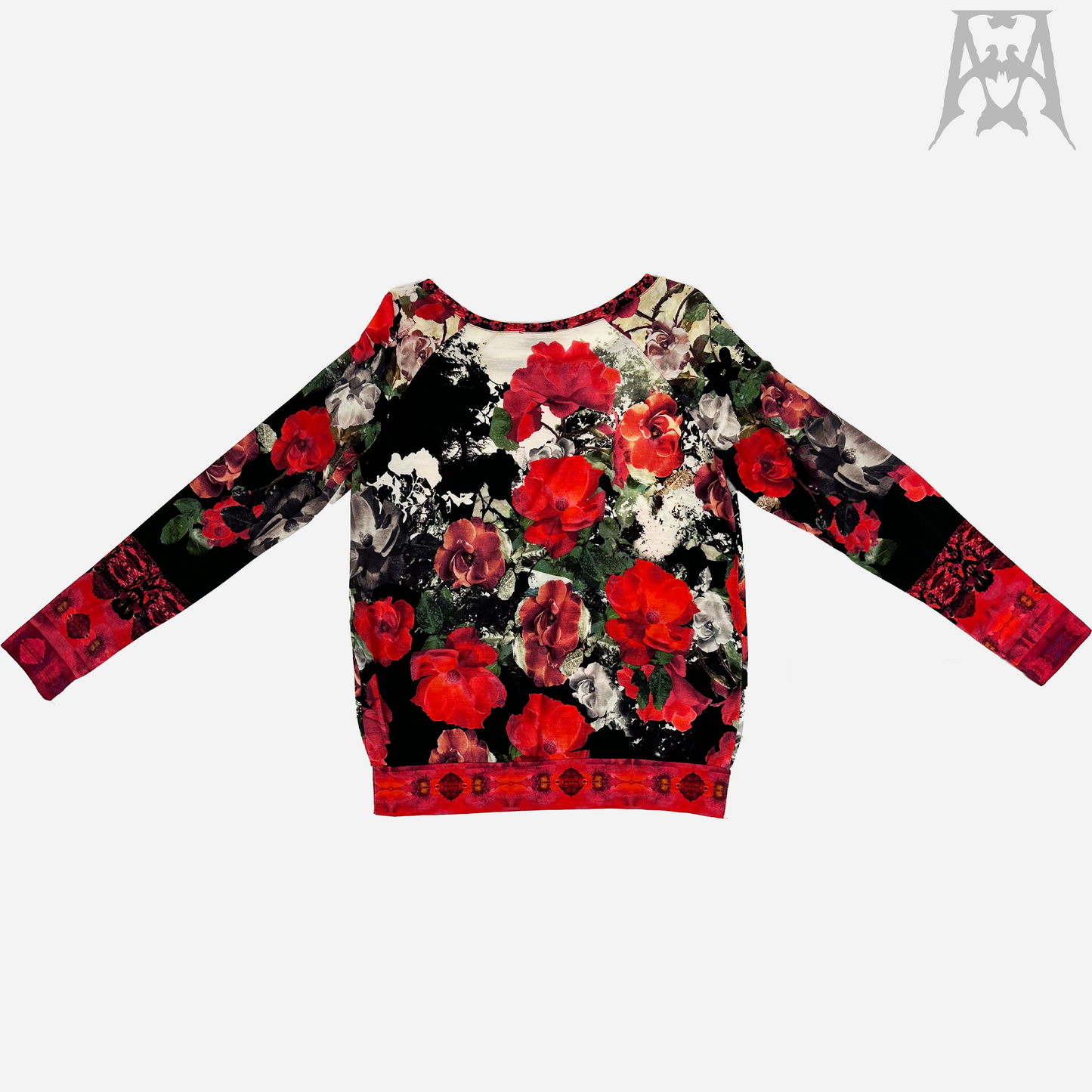 Angelo Marani Silk Long Sleeve Floral Top
