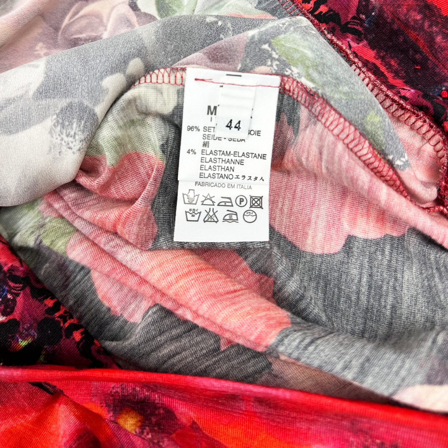Angelo Marani Silk Long Sleeve Floral Top