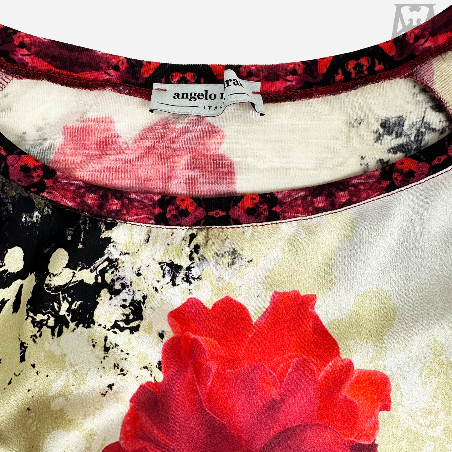 Angelo Marani Silk Long Sleeve Floral Top