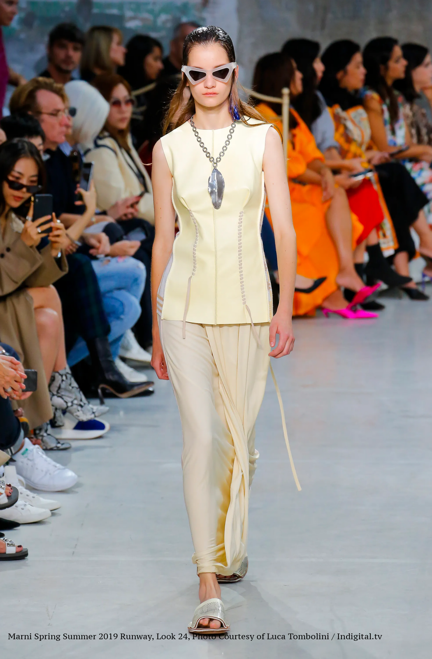 Marni Runway Knit/Leather Cardigan