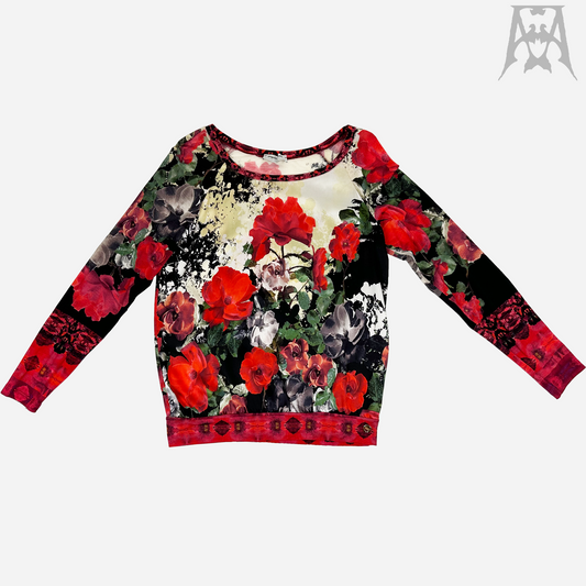 Angelo Marani Silk Long Sleeve Floral Top