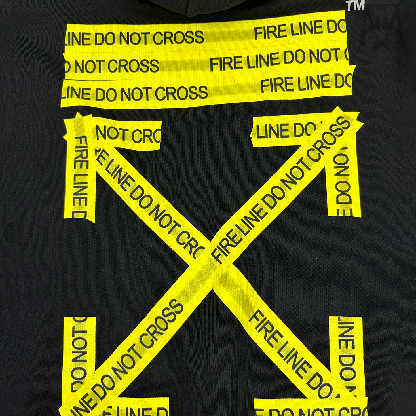 Off white fire line top do not cross hoodie