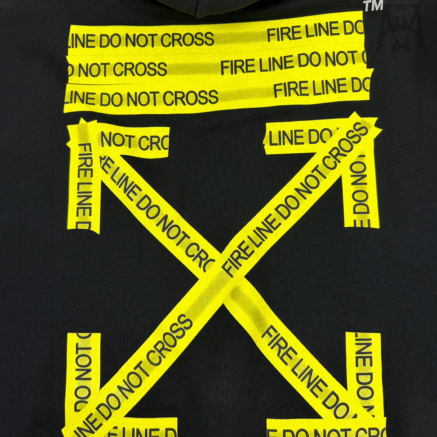 Off white fire line do not cross on sale hoodie