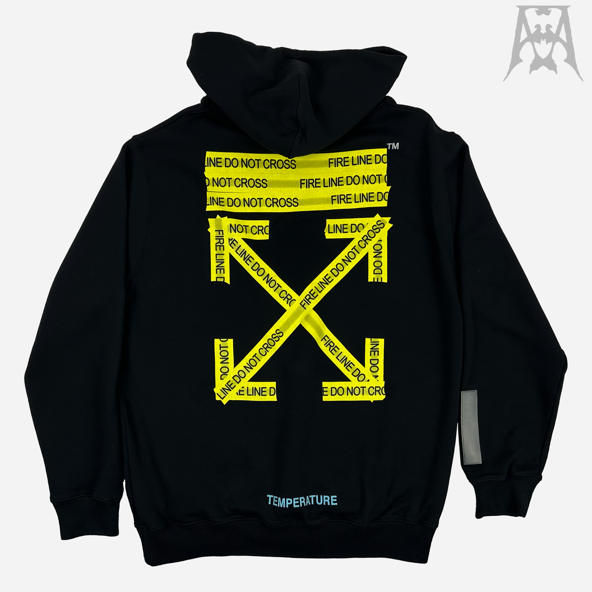 Off white fire line tape hoodie best sale